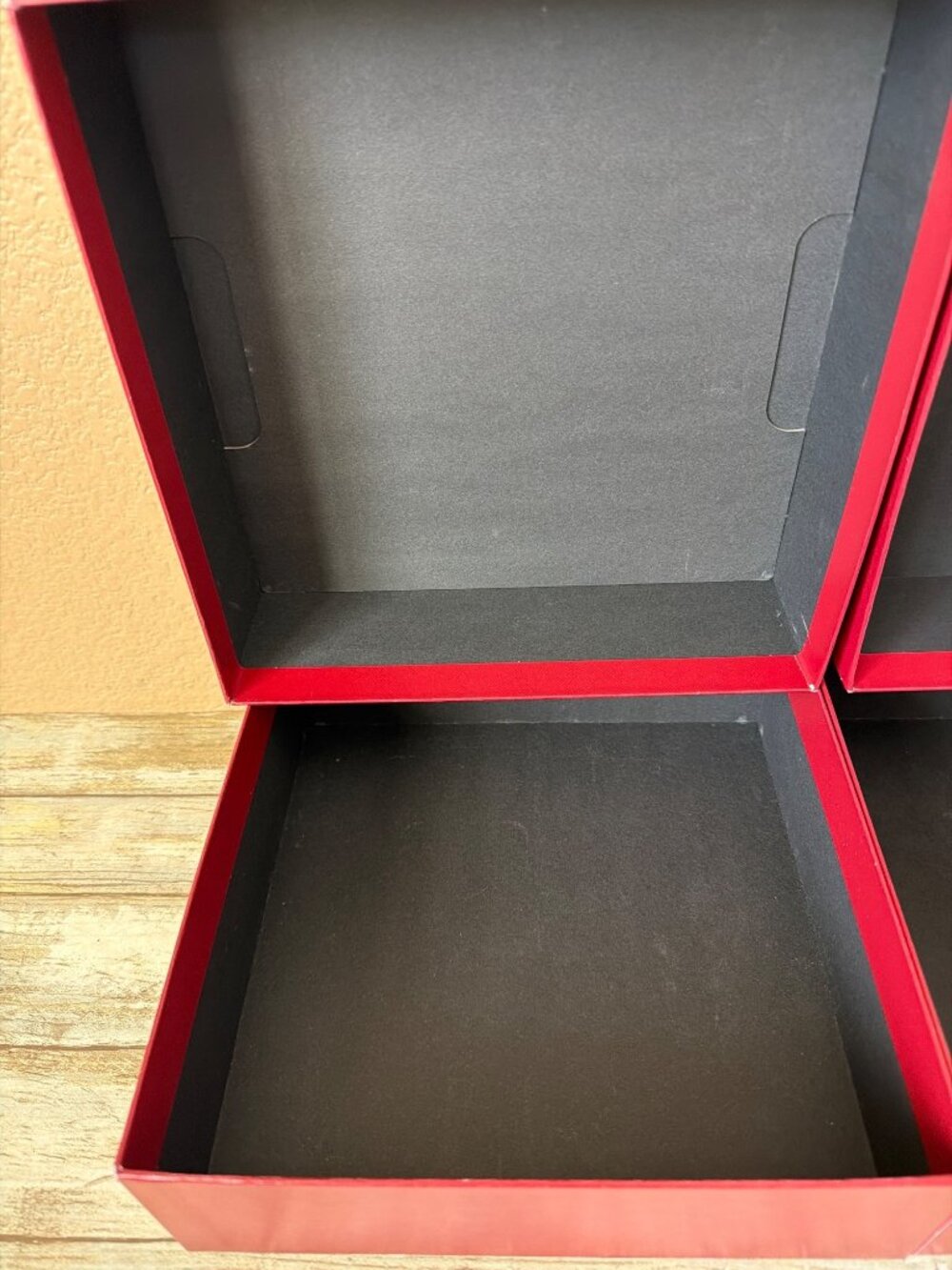 Set of 3 Cartier Red Presentation Jewelry Boxes Gold Logo - Empty - Picture 3 of 16